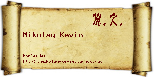 Mikolay Kevin névjegykártya