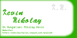 kevin mikolay business card